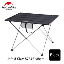 Charger l'image dans la galerie, Naturehike Collapsible Lightweight Aluminum Portable Roll Up Outdoor Folding Camping Table Patio Metal Foldable Picnic Table