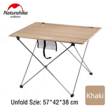 Charger l'image dans la galerie, Naturehike Collapsible Lightweight Aluminum Portable Roll Up Outdoor Folding Camping Table Patio Metal Foldable Picnic Table