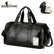 Charger l'image dans la galerie, Gym Bag Leather Sports Bags Big Men Training Tas for Shoes Lady Fitness Yoga Travel Luggage Shoulder Black Sac De Sport XA512WD