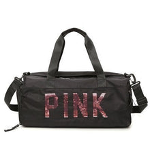 Charger l&#39;image dans la galerie, 2019 New Cheap Sequins Black Gym Bag Women Shoe Compartment Waterproof Sport Bags For Fitness Training Yoga Bolsa Sac De Sport
