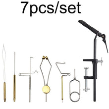 Charger l&#39;image dans la galerie, Steel Fly Tying Vise with C-Clamp Brass rotary whin finisher bobbin thread holder set for fly fishing hook tying tools
