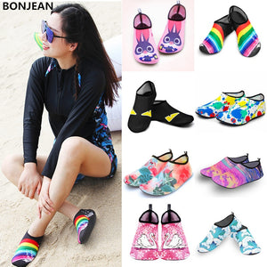Men Women Water Shoes Swimming Socks Printing Color Summer Aqua Beach Sneakers Seaside Sneaker Socks Slippers For Men Women