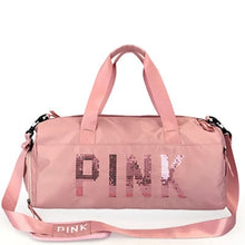 Charger l&#39;image dans la galerie, 2019 New Cheap Sequins Black Gym Bag Women Shoe Compartment Waterproof Sport Bags For Fitness Training Yoga Bolsa Sac De Sport
