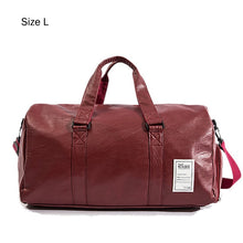 Charger l&#39;image dans la galerie, Gym Bag Leather Sports Bags Big Men Training Tas for Shoes Lady Fitness Yoga Travel Luggage Shoulder Black Sac De Sport XA512WD
