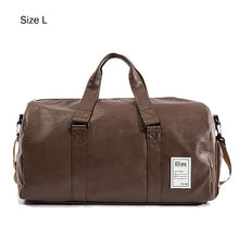 Charger l&#39;image dans la galerie, Gym Bag Leather Sports Bags Big Men Training Tas for Shoes Lady Fitness Yoga Travel Luggage Shoulder Black Sac De Sport XA512WD
