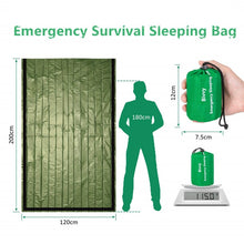 Charger l&#39;image dans la galerie, Outdoor  Life Bivy Emergency Sleeping Bag Thermal Keep Warm Waterproof Mylar First Aid Emergency Blanke Camping Survival Gear
