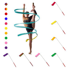 Charger l&#39;image dans la galerie, Colorful 2 Meters 4 Meters Gym Ribbons Dance Ribbon Fitness Rhythmic Art Gymnastic Ballet Streamer Twirling Rod Stick Training F
