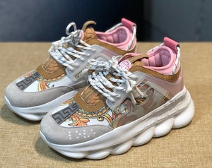 Chain Reaction sneakes designer Sneakers Mens Women sport shoes leather Casual Shoes Trainer Lightweight sole with box
