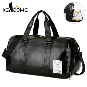 Gym Bag Leather Sports Bags Big Men Training Tas for Shoes Lady Fitness Yoga Travel Luggage Shoulder Black Sac De Sport XA512WD