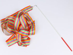 2 Meters 4M 6M Colorful Gym Ribbons Dance Ribbon Rhythmic Art Gymnastics Ballet Streamer Twirling Rod Rainbow Stick Training